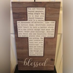 Wooden Wall Decor with Cross